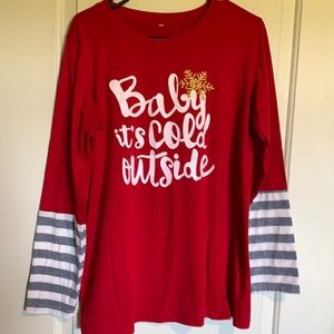 Christmas Baby It's Cold Outside Maternity Shirt
